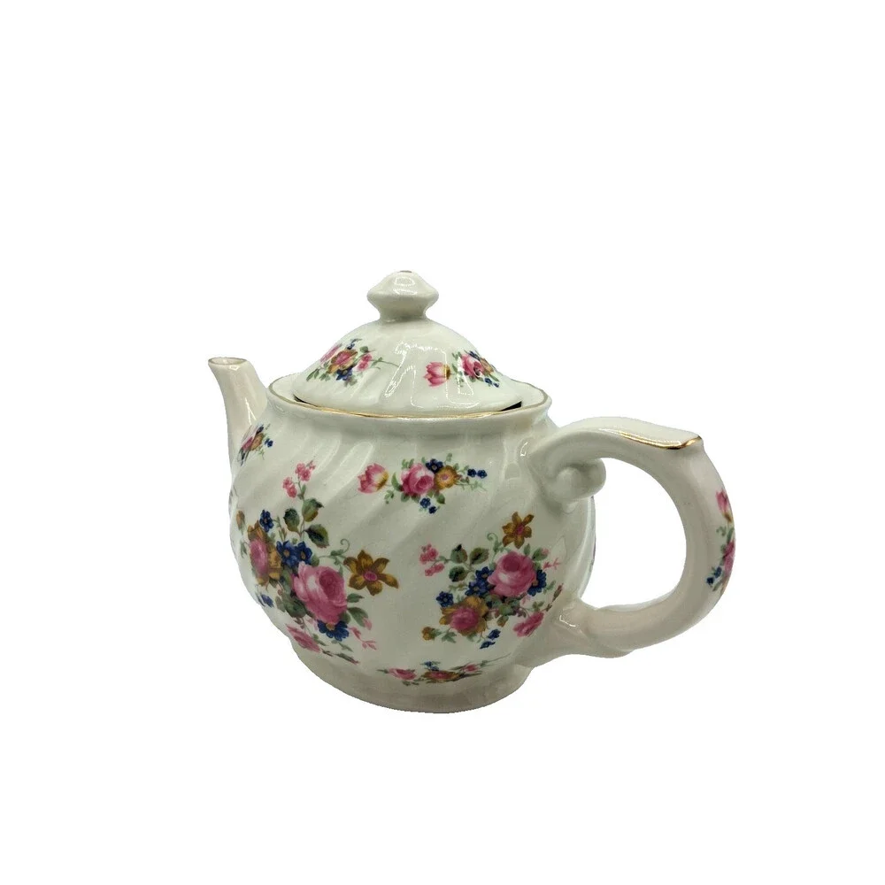 Vintage Collectible Staffordshire Fine Ceramic Floral Pattern Teapot - Picture 6 of 15